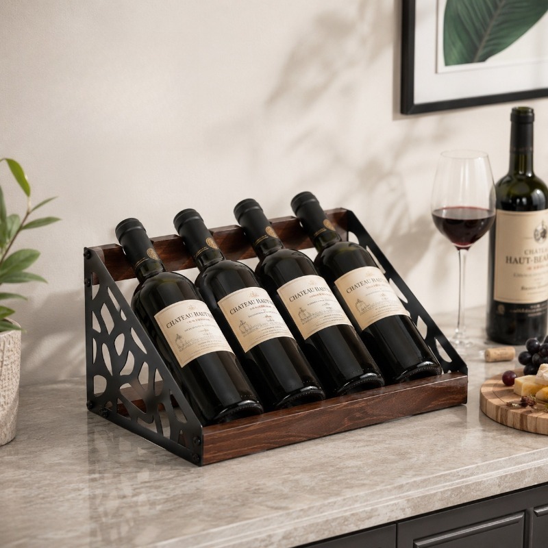 Home Bar Shelf - Support à vin en bois pour