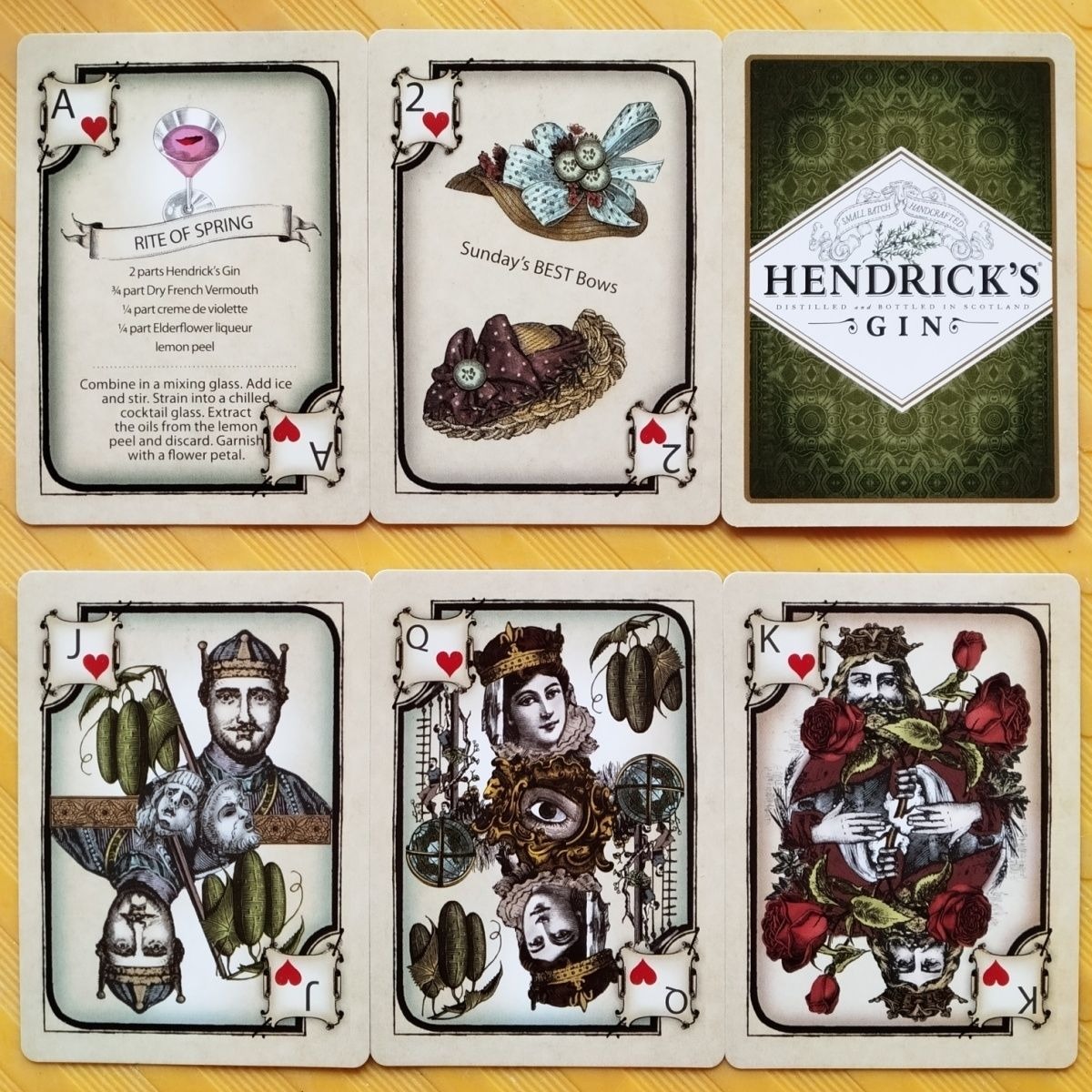 Cocktail Recipe Book - Jeu de cartes Hendrick's Gin 9*6