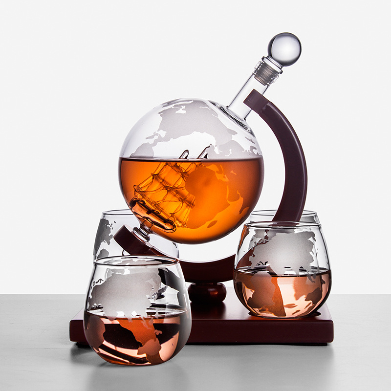 Decanter Globe Set - Carafe à décanter Globe en verre,