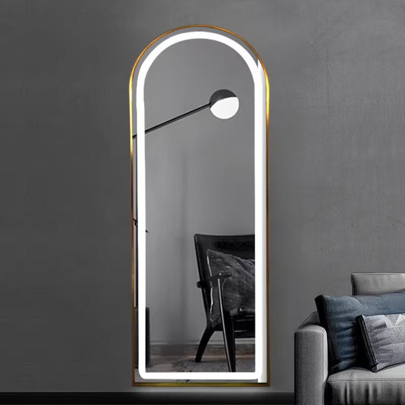 Home Barbershop - Miroir sur pied avec bande lumineuse