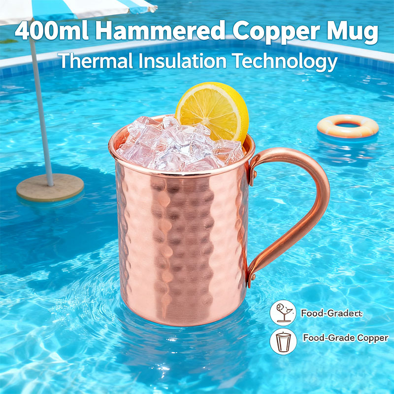 Mule Copper Mug - Nouvelles tasses 100% cuivre pur, solides,