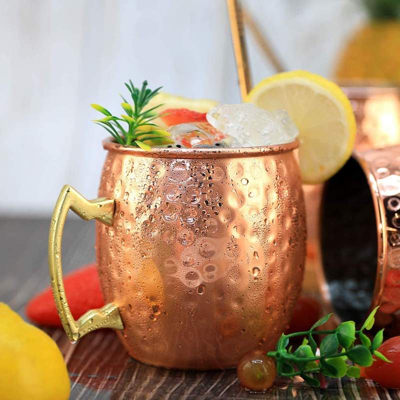 Mule Copper Mug - Mug en acier inoxydable martelé plaqué