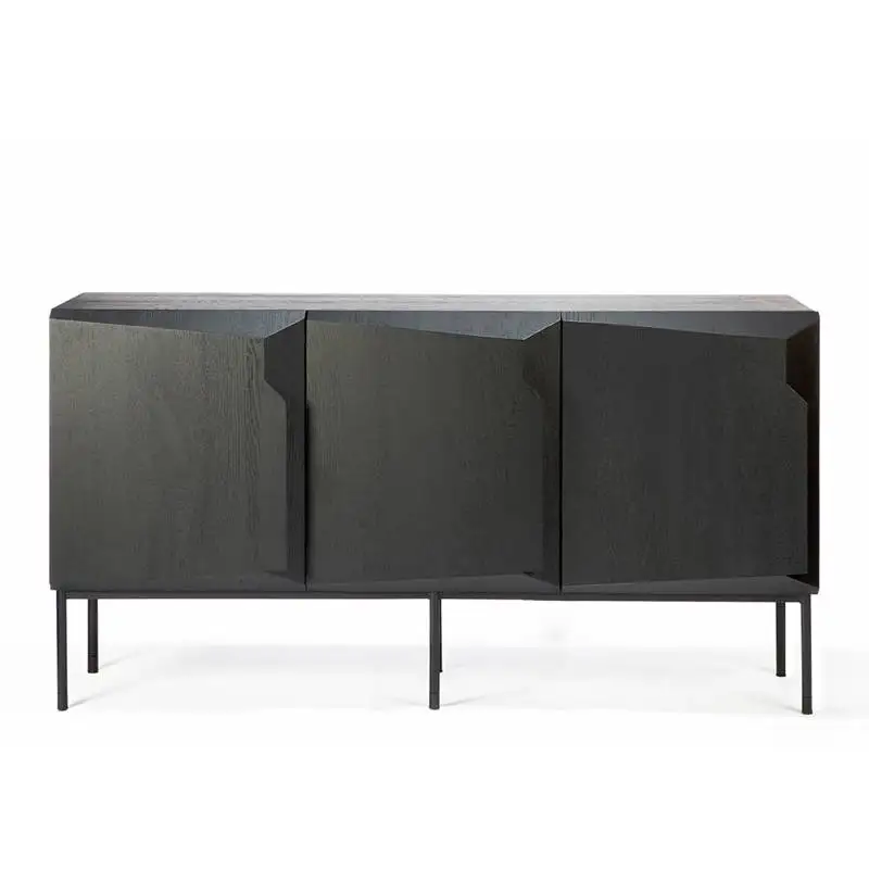 Home Bar Lounge - Bois massif noir vitrine entrée Bar