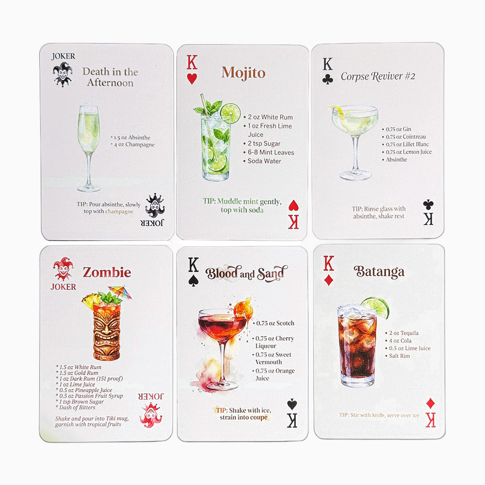 Jeu de 54 cartes de recettes d - Cocktail Recipe Book avis et prix