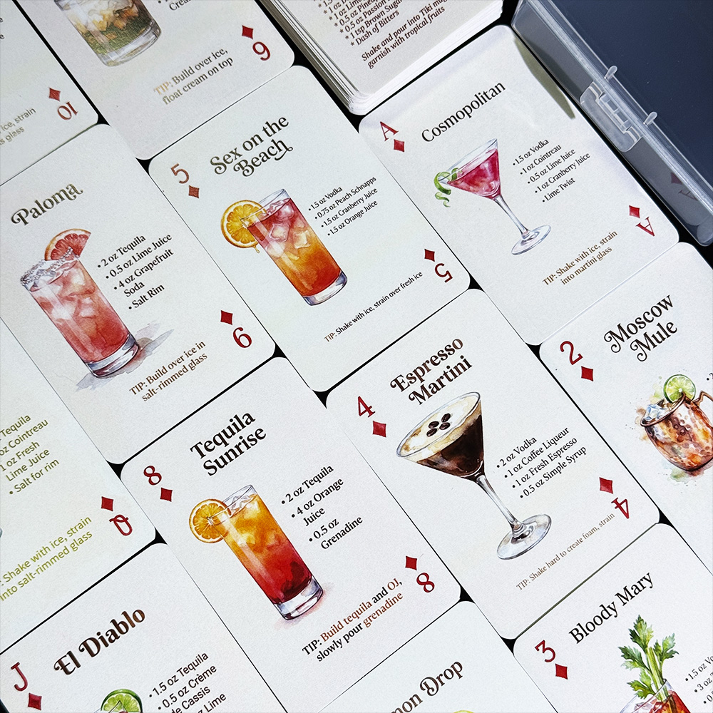 Jeu de 54 cartes de recettes d - Cocktail Recipe Book avis et prix