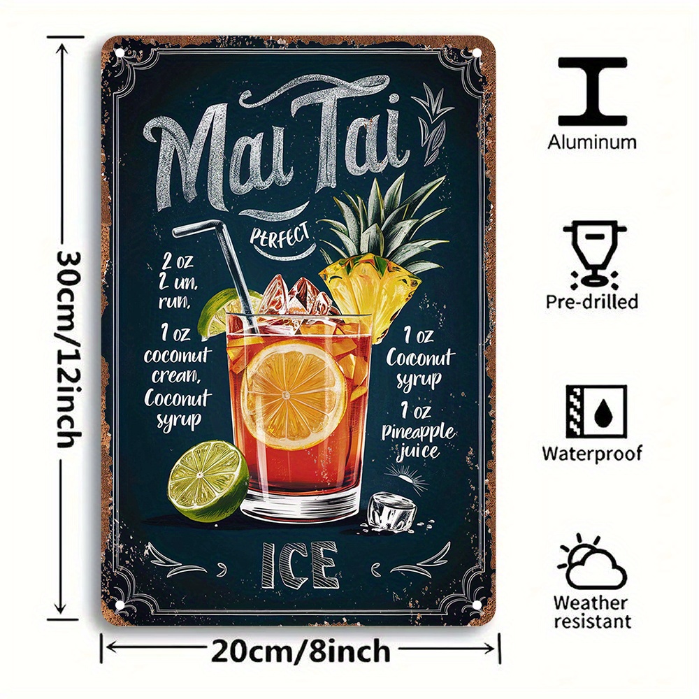 1pc Plaque Métallique Vintage  - Home Bar Lounge avis et prix