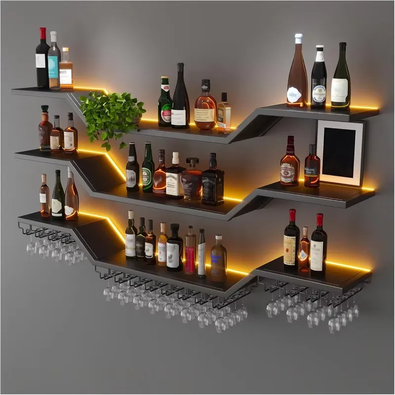 Étagère à vin murale LED de 70 - Home Bar Shelf avis et prix