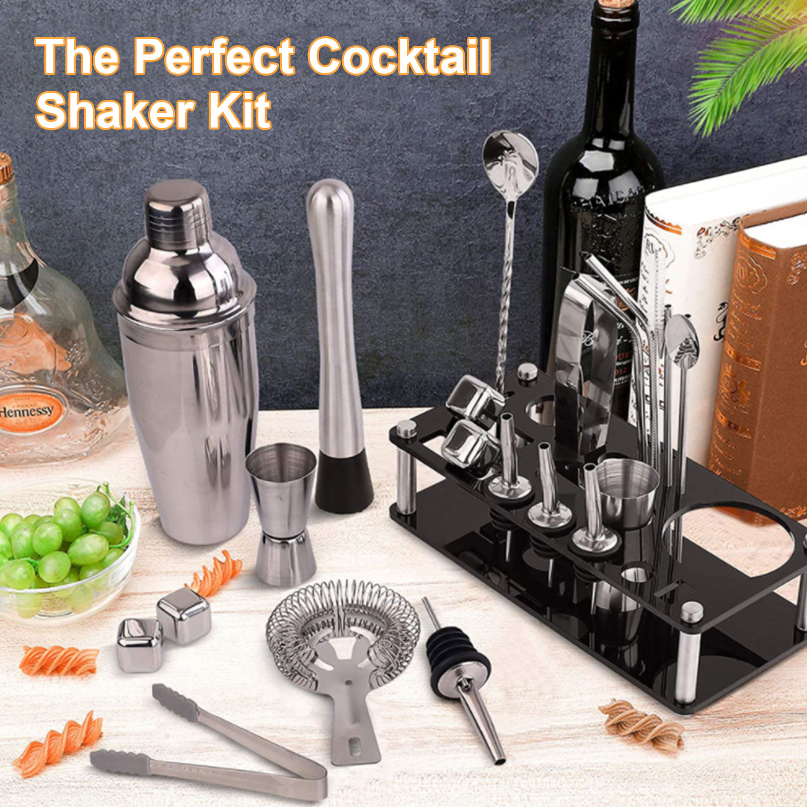 Kit de barman en acier inoxyda - Cocktail Recipe Book avis et prix